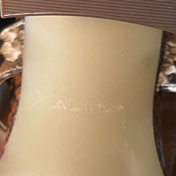 Aldo Women’s Strappy Snake Print Block Heel Sandals Size 7 Buckle Strap - Picture 10 of 10